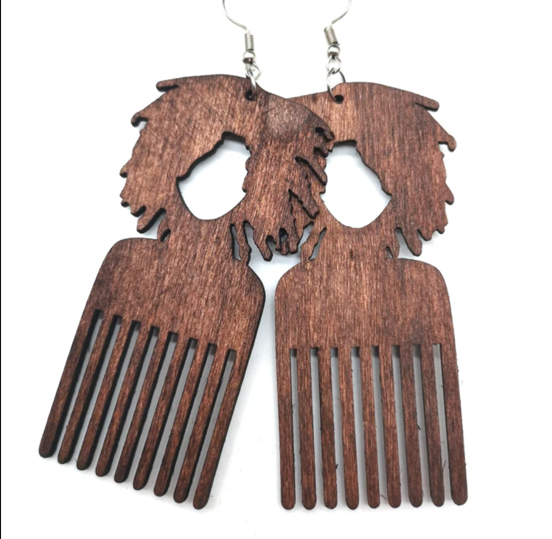Pardon My Afro Wooden Statement Earrings