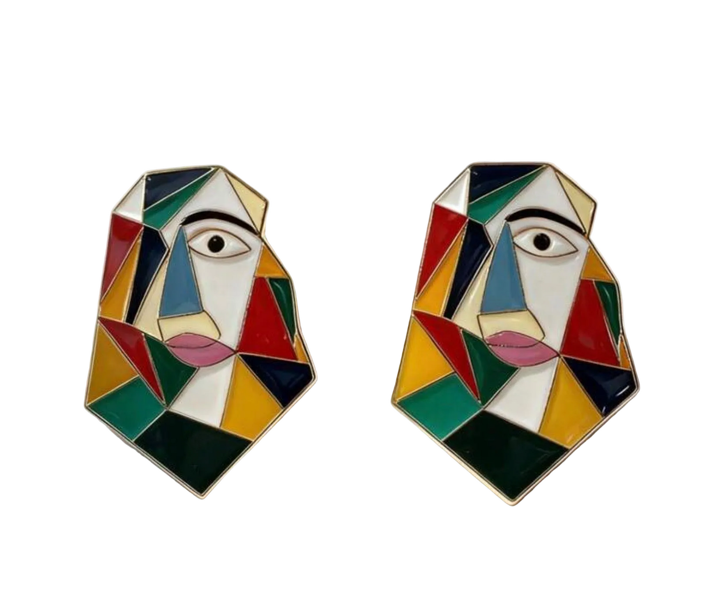 Delicacy of Peace Abstract Mosiac Statement Earrings