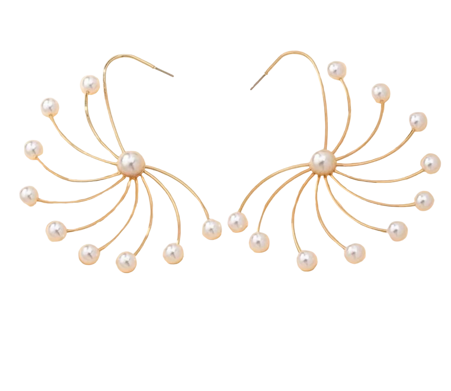 Petals of Providence Pearl Geometric Stenciled Statement Earrings