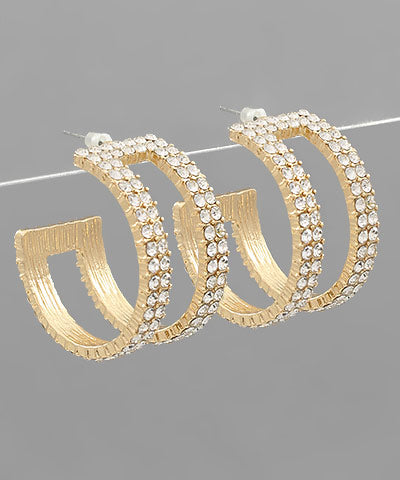 Lumi Golden Diamond Medium Hoops
