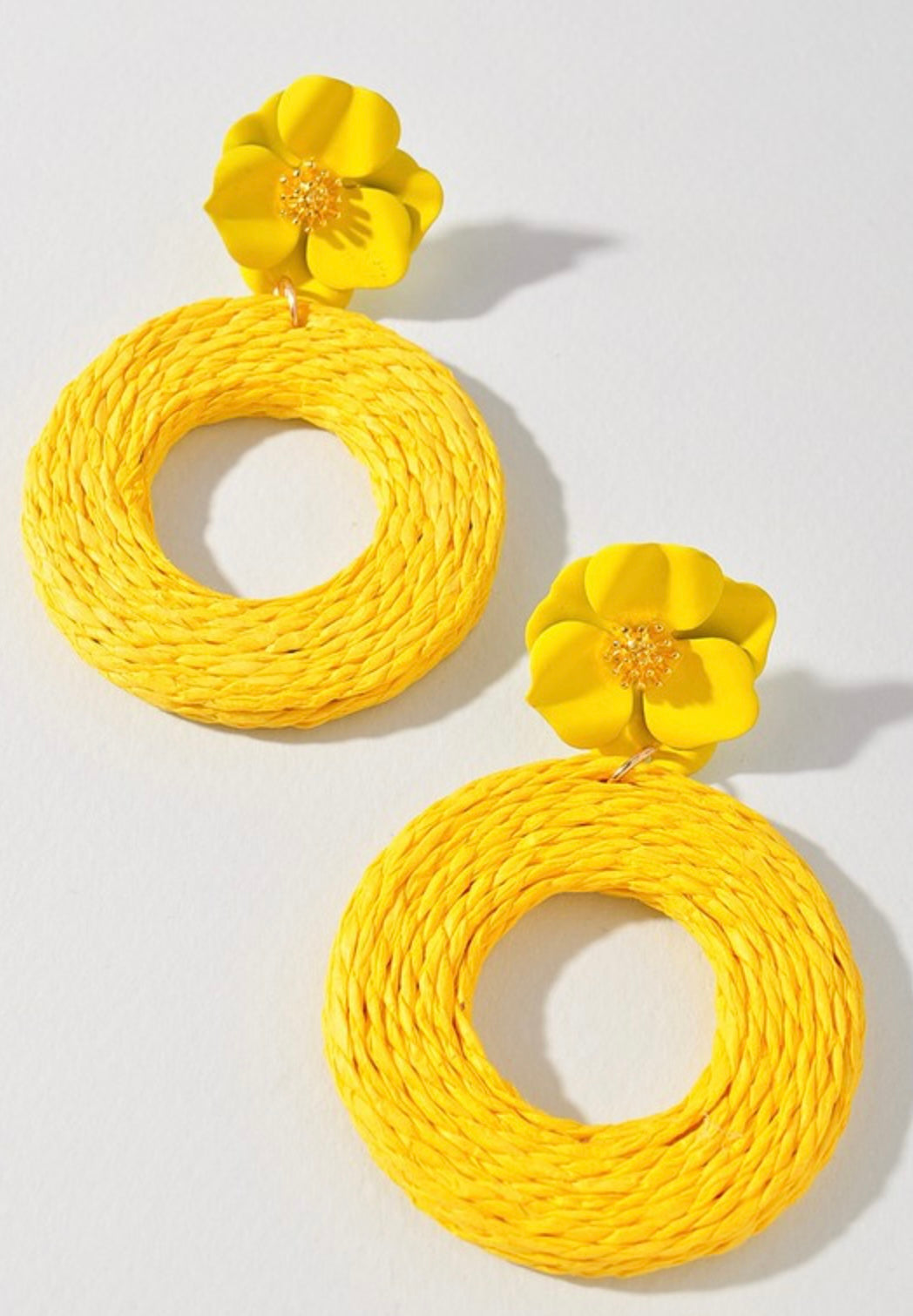 Havana Flower Raffia Statement Earring