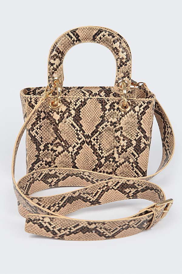 Boa  Python Printed Tote/Satchel Bag