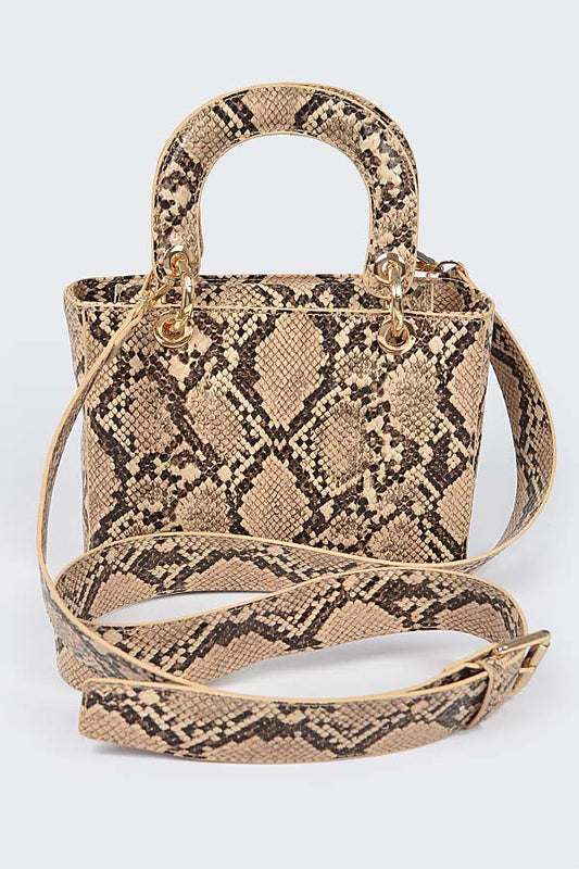Boa  Python Printed Tote/Satchel Bag