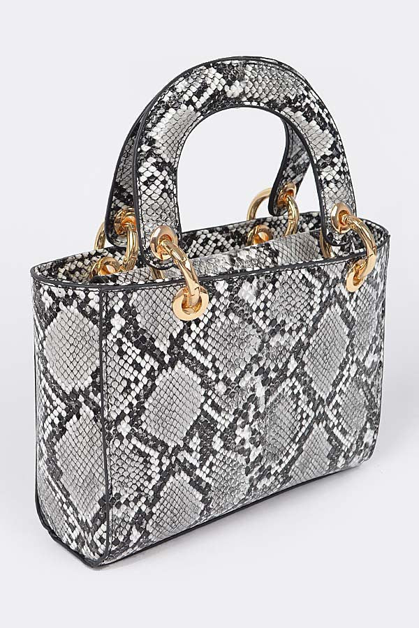 Boa  Python Printed Tote/Satchel Bag