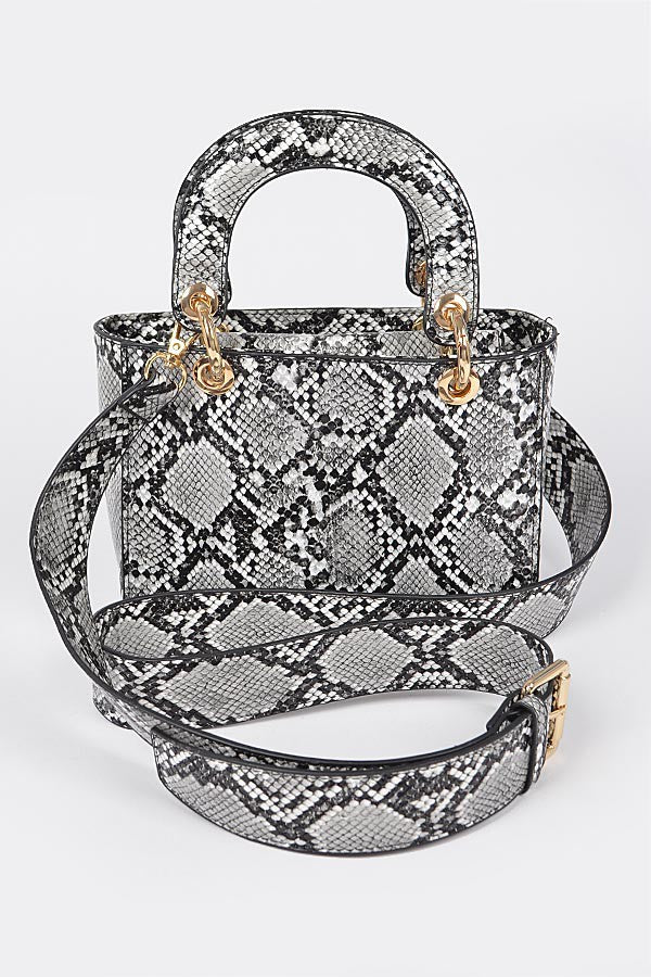 Boa  Python Printed Tote/Satchel Bag