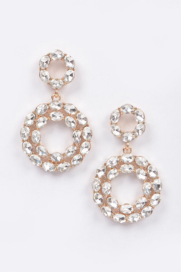 Chelsea Round Statement Rhinestone Earrings