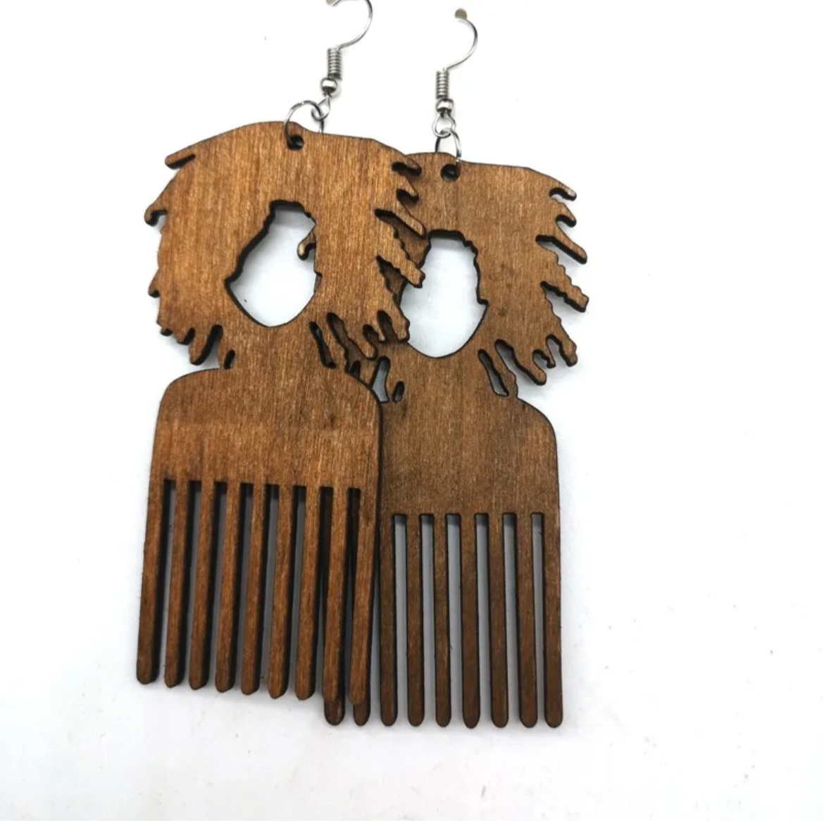 Pardon My Afro Wooden Statement Earrings