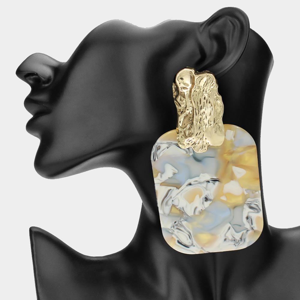 Cali Acrylic Plated Statement Earrings