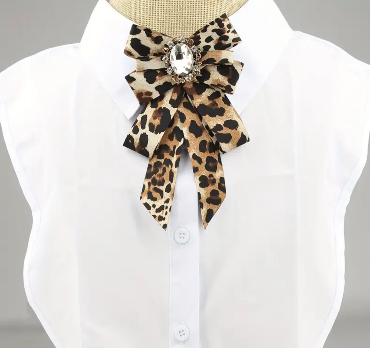 Leo Leopard Vintage Bow Brooch