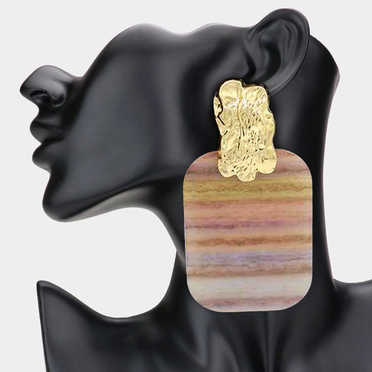 Cali Acrylic Plated Statement Earrings