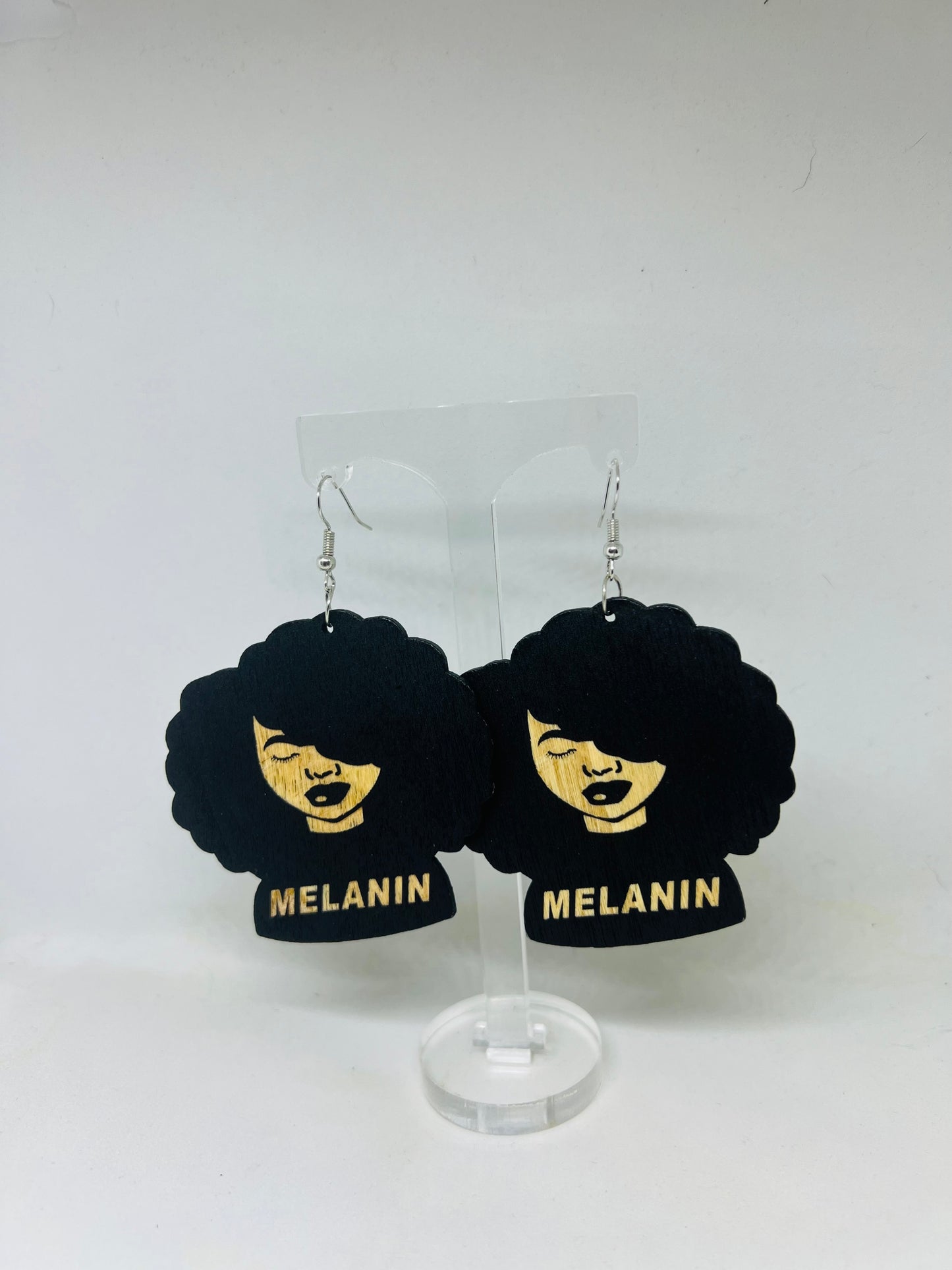My Hair Is Beautiful... Wooden Imagery Earrings