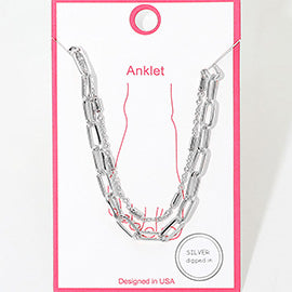 Piper Paper Clip Stainless Anklets