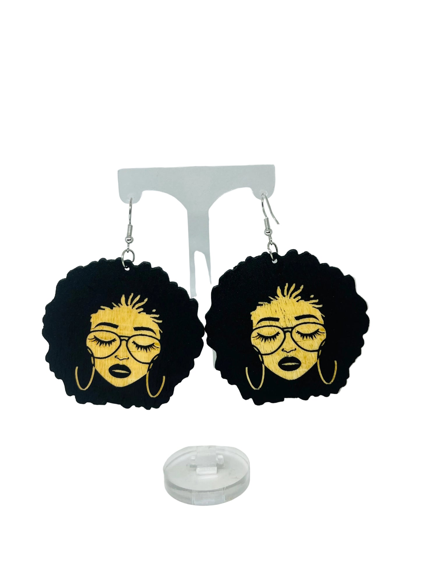 My Hair Is Beautiful... Wooden Imagery Earrings