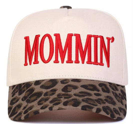 MOMMIN' Leopard Print Trucker Hat