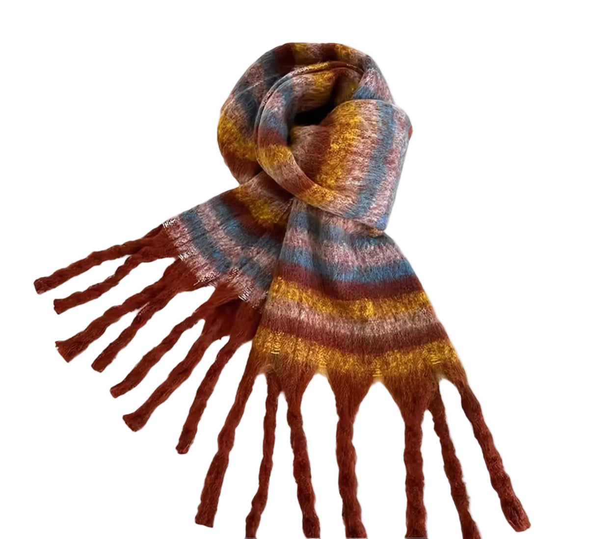 Carson Thick Striped Tasseled Scarf