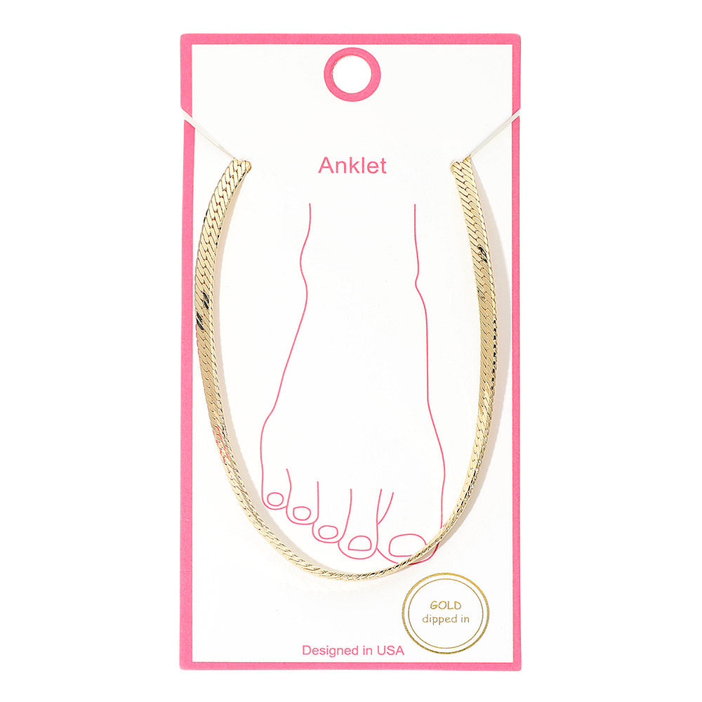 Halle Classic Stainless Steel Herring Bone Anklet