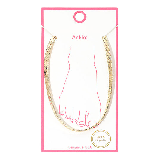 Halle Classic Stainless Steel Herring Bone Anklet