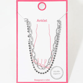 Dina Discs Layered Stainless Steel Anklet