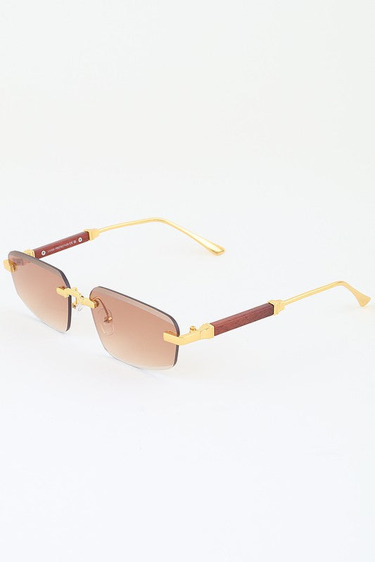 Tinted Views in Summer Rectangle Geo Sunnies