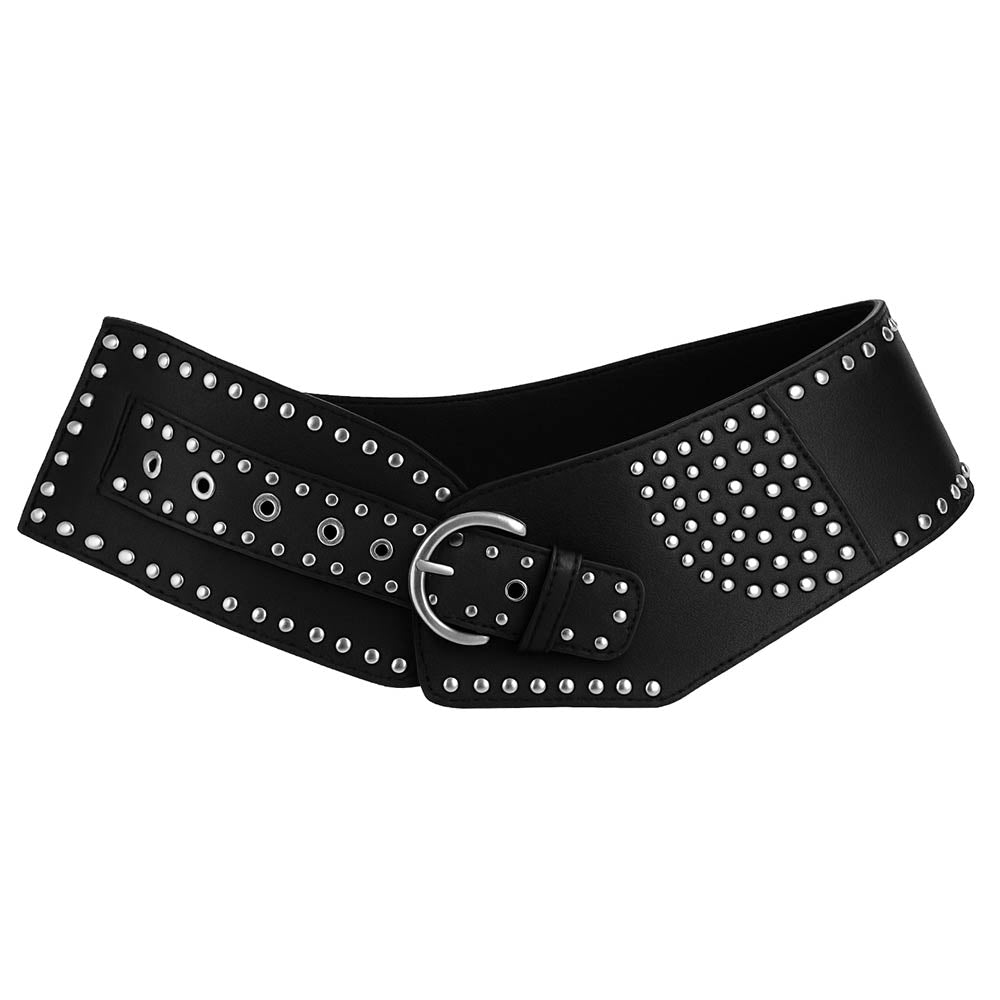 Reign Saddle Studded Leather Belt