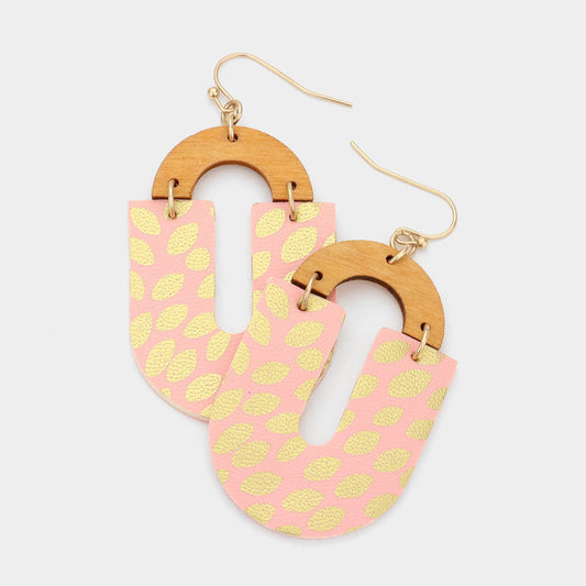 Jaslynn Leatherette Arch Statement Earrings